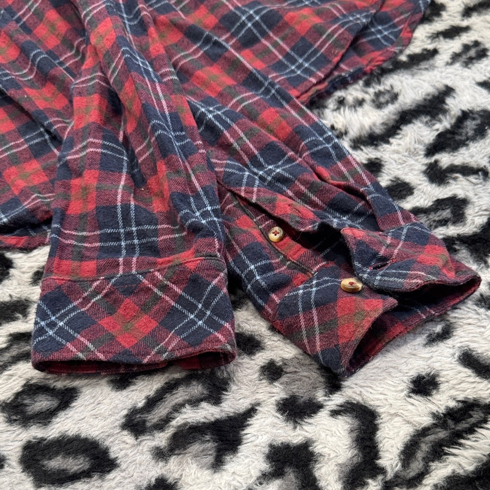 Billabong Red and Blue Plaid Casual Shirt - Picture 5 of 6